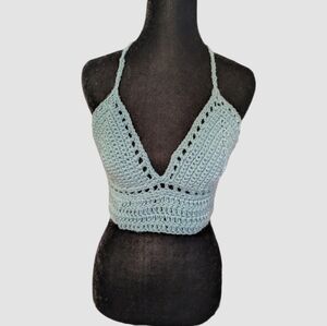 Handmade Crochet Boho Crop top/Bralette Size Small Festival Boho Y2K Hippie